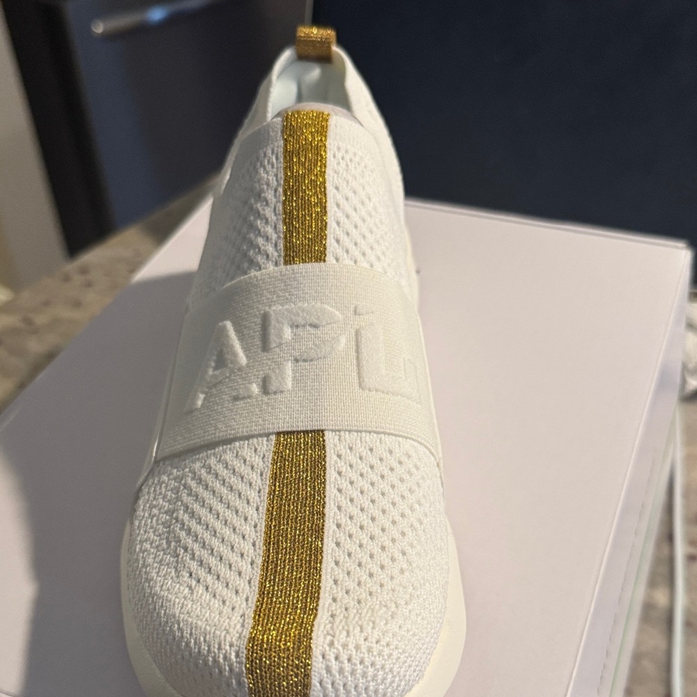 APL Ivory and Gold TechLoom Bliss Sneakers - Picture 8 of 10
